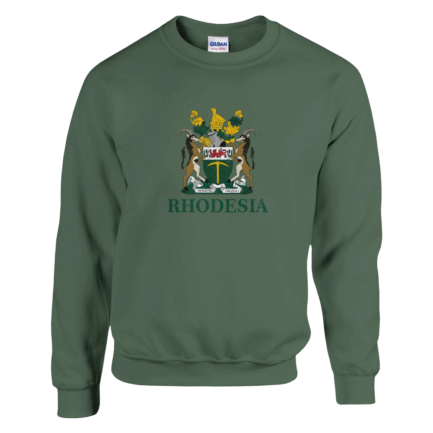 Rhodesia-CoatofArms-Sweatshirt-Military Green