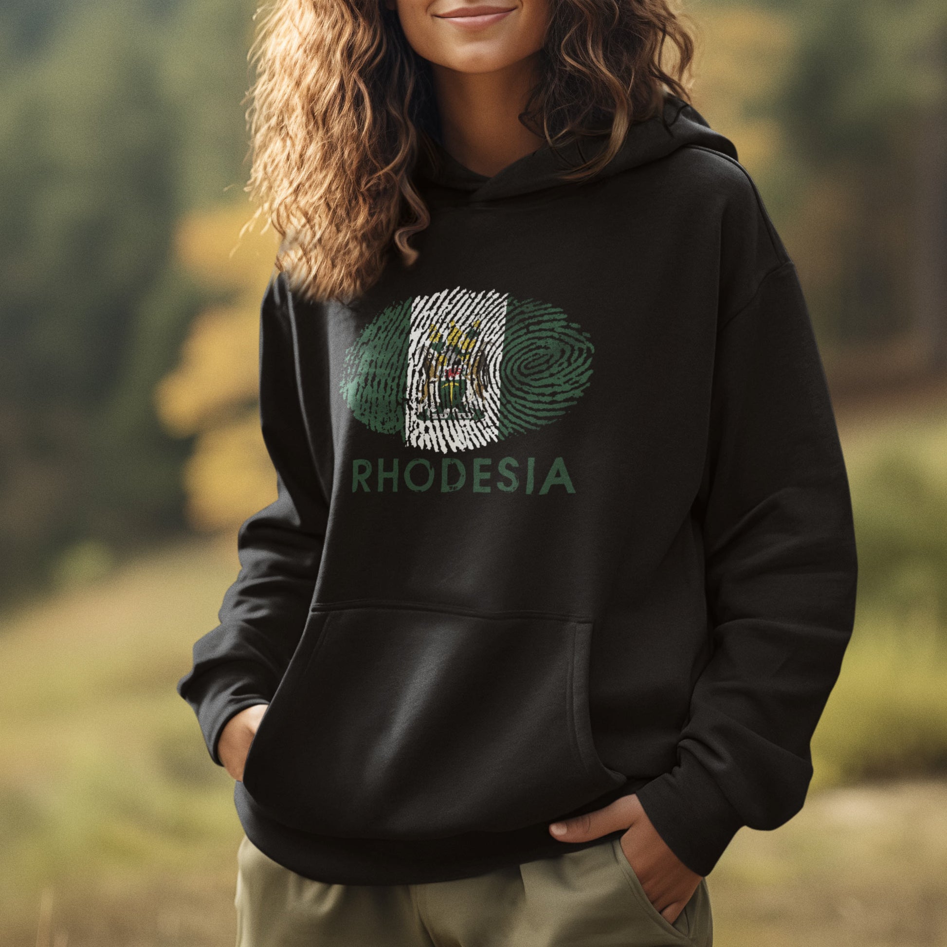 Rhodesia-Flag-fingerprint-Hoodie-Women