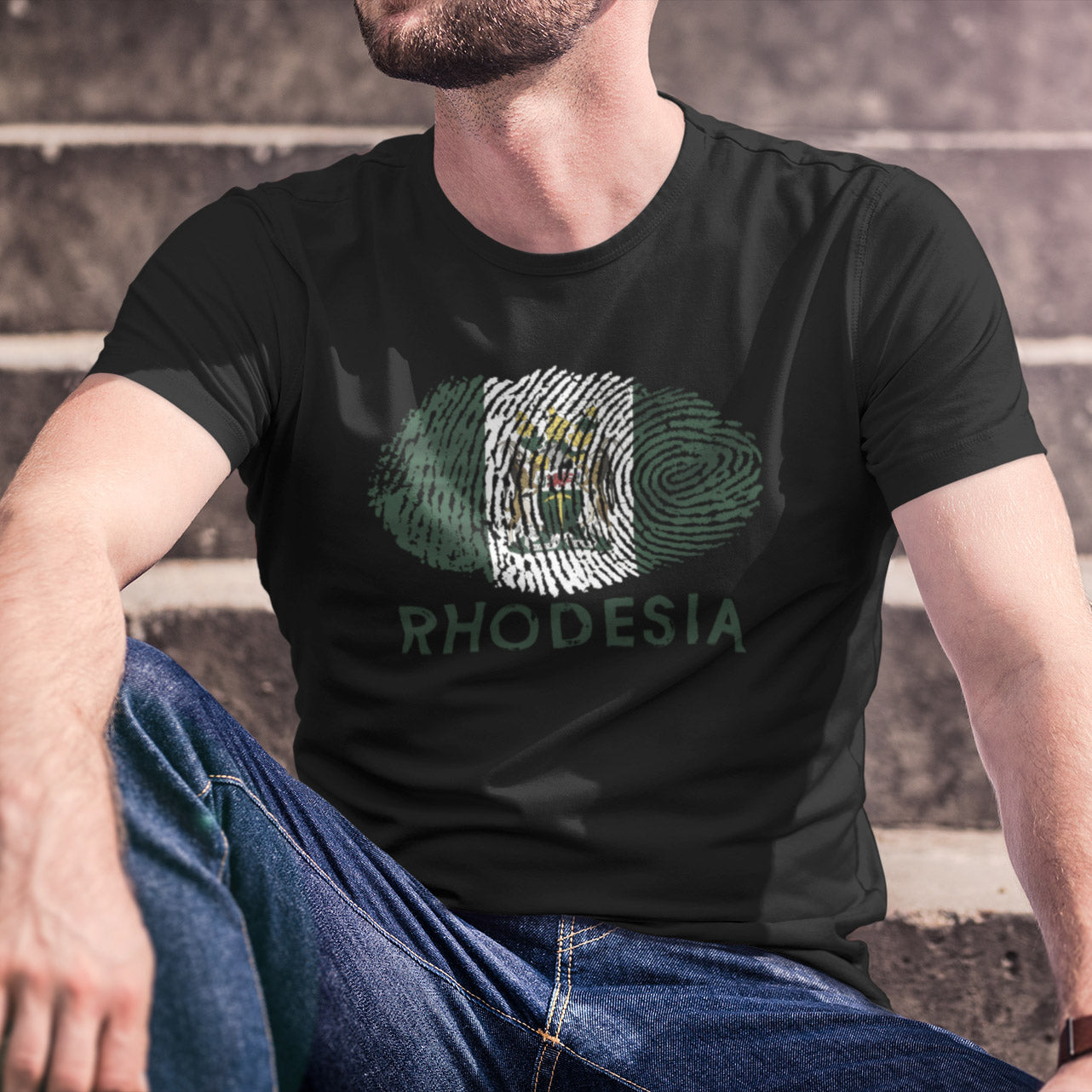 Rhodesia-Flag-fingerprint-Tshirt-Man