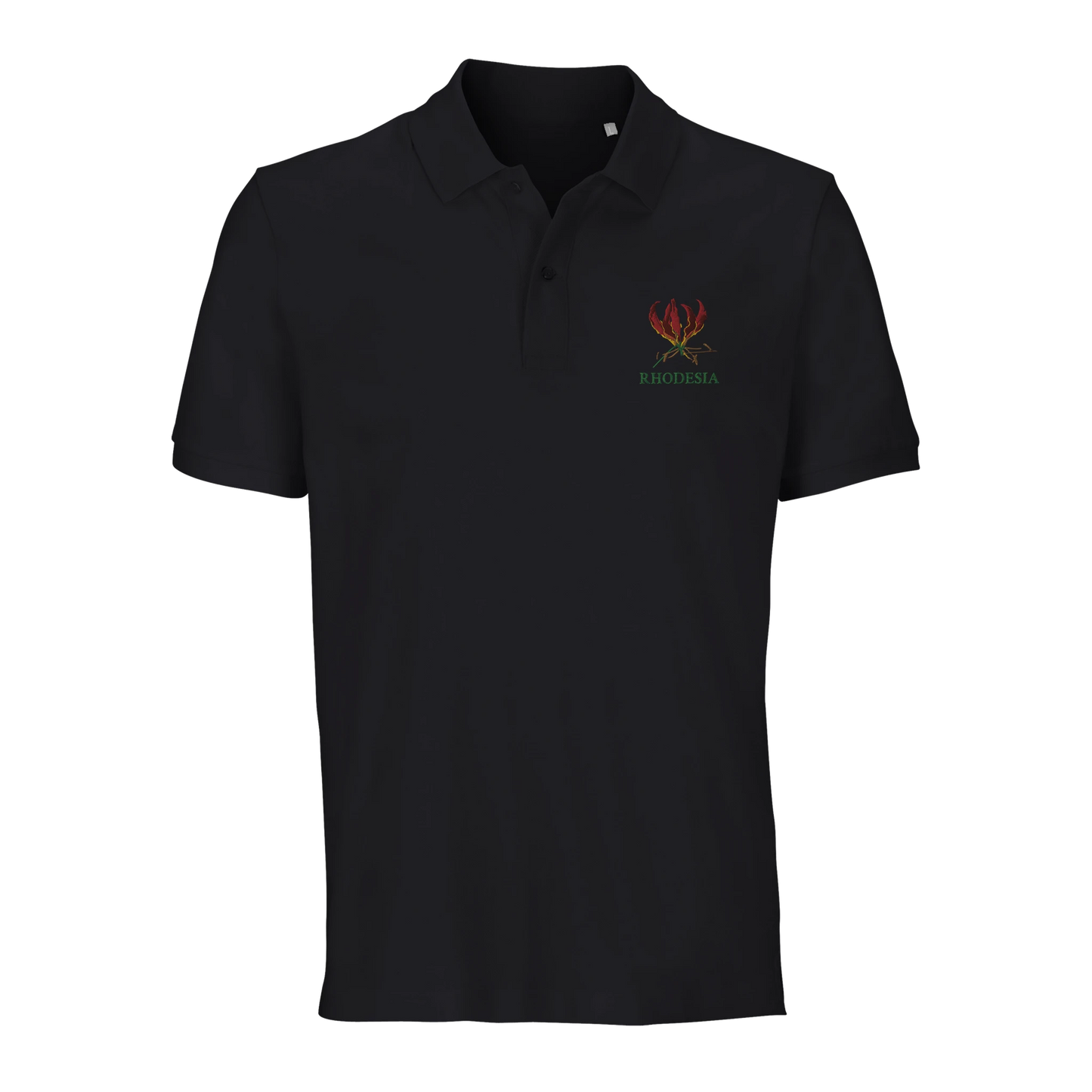 Rhodesia-Flame-Lily-Polo-shirt_Black