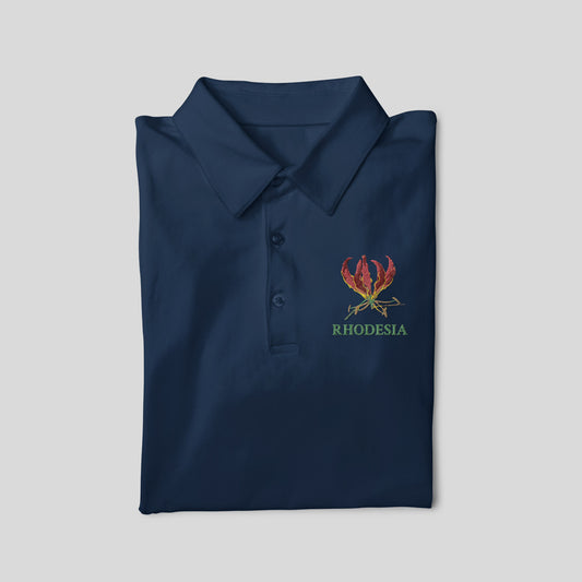 Rhodesia-Flame-Lily-Polo-shirt_French-Navy