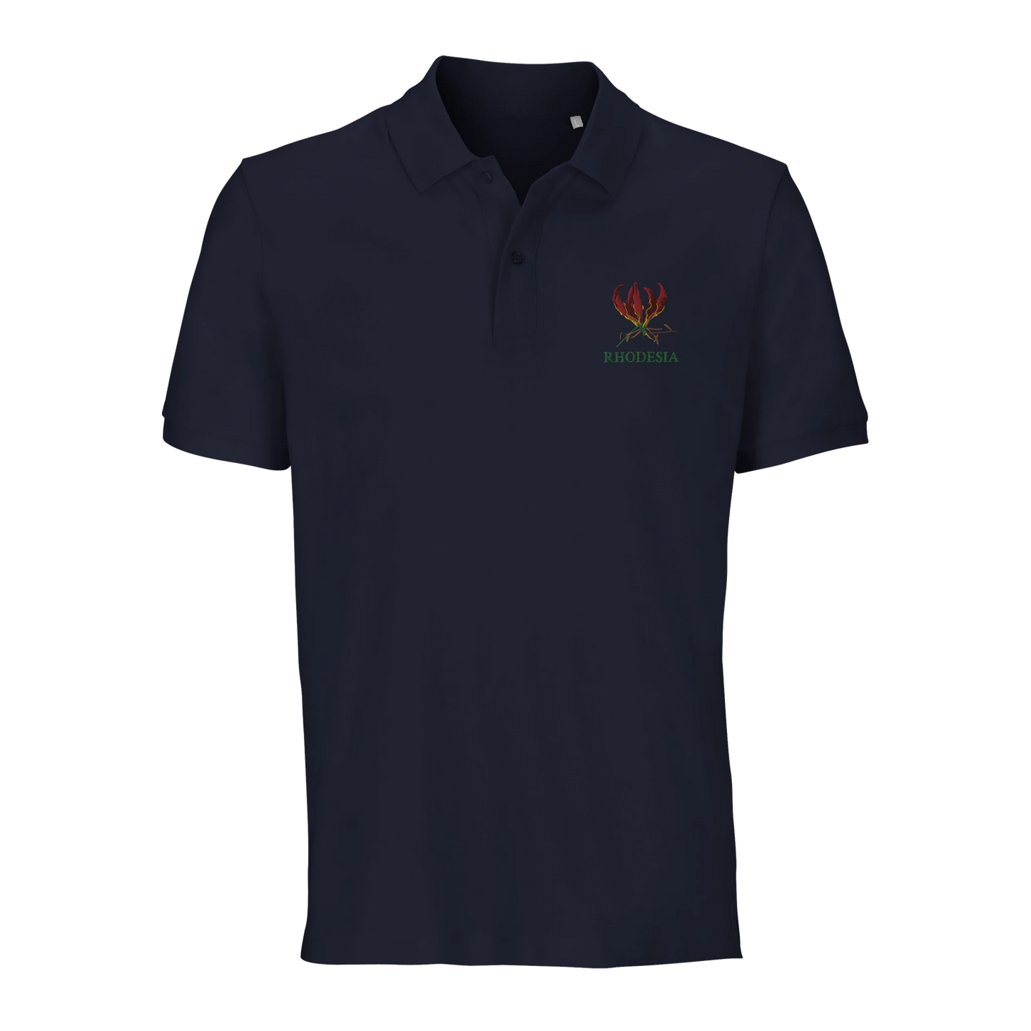 Rhodesia-Flame-Lily-Polo-shirt_Navy