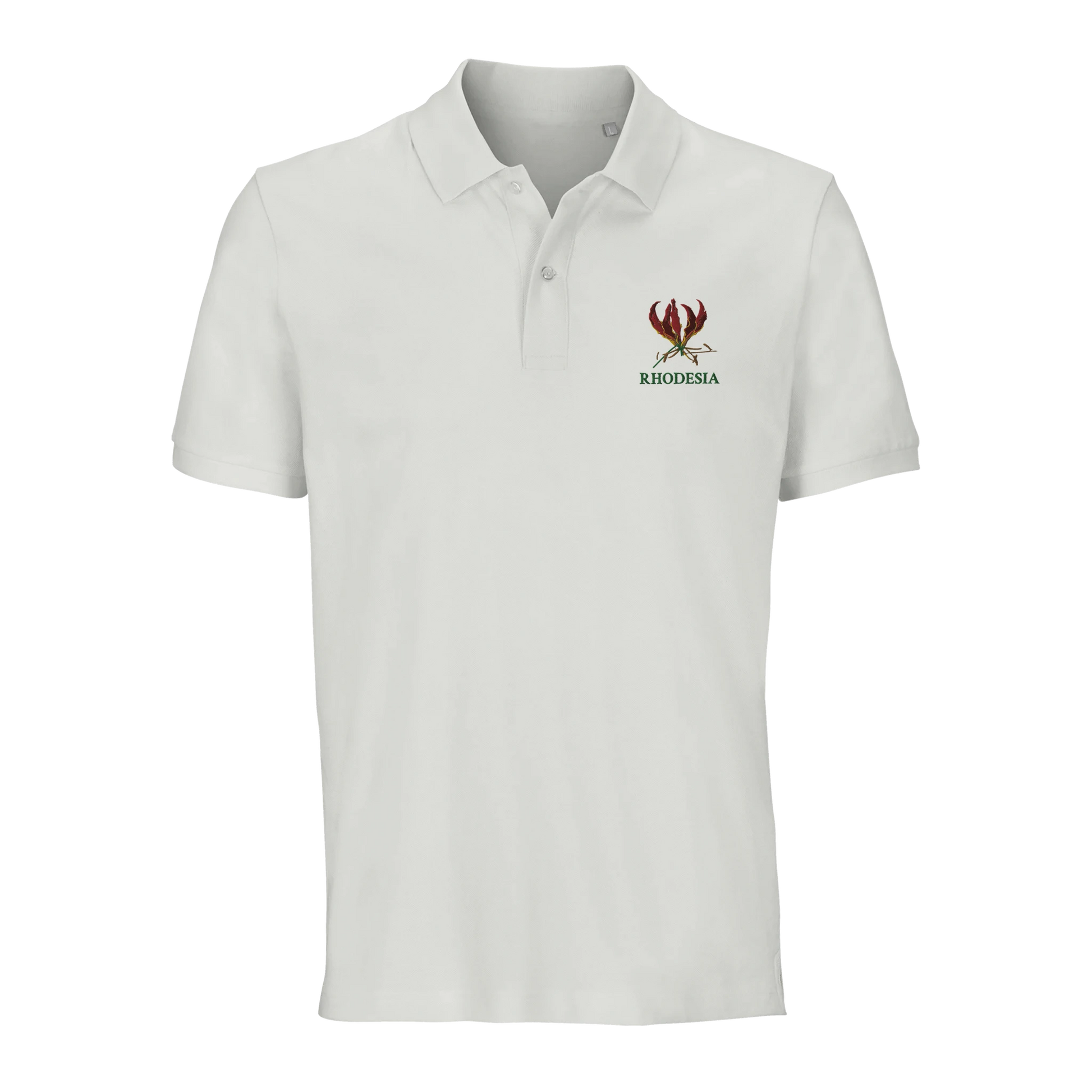 Rhodesia-Flame-Lily-Polo-shirt_White