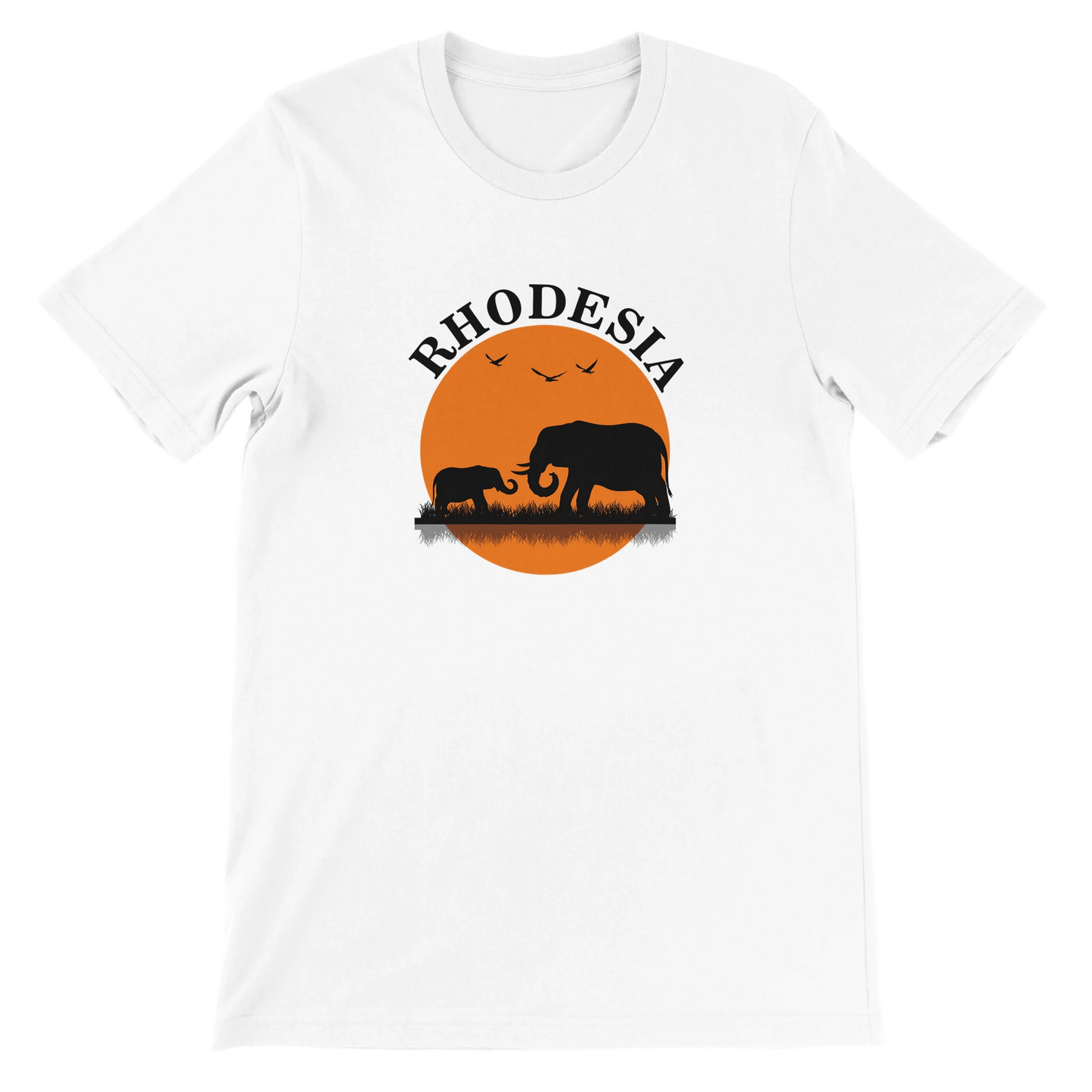 Rhodesia Silhouette Elephants T-shirt White