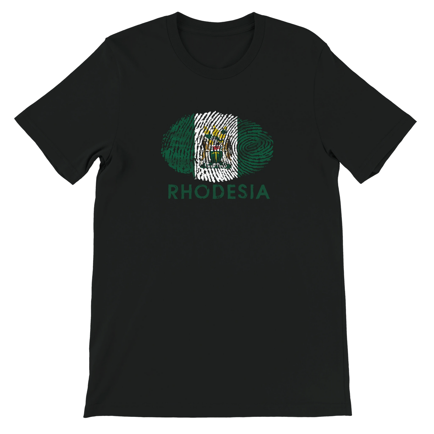 Rhodesia_flag_fingerprint_Tshirt Black