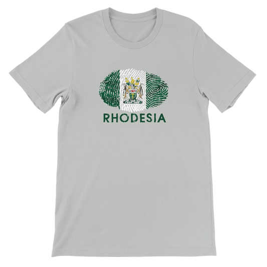 Rhodesia_flag_fingerprint_Tshirt Silver