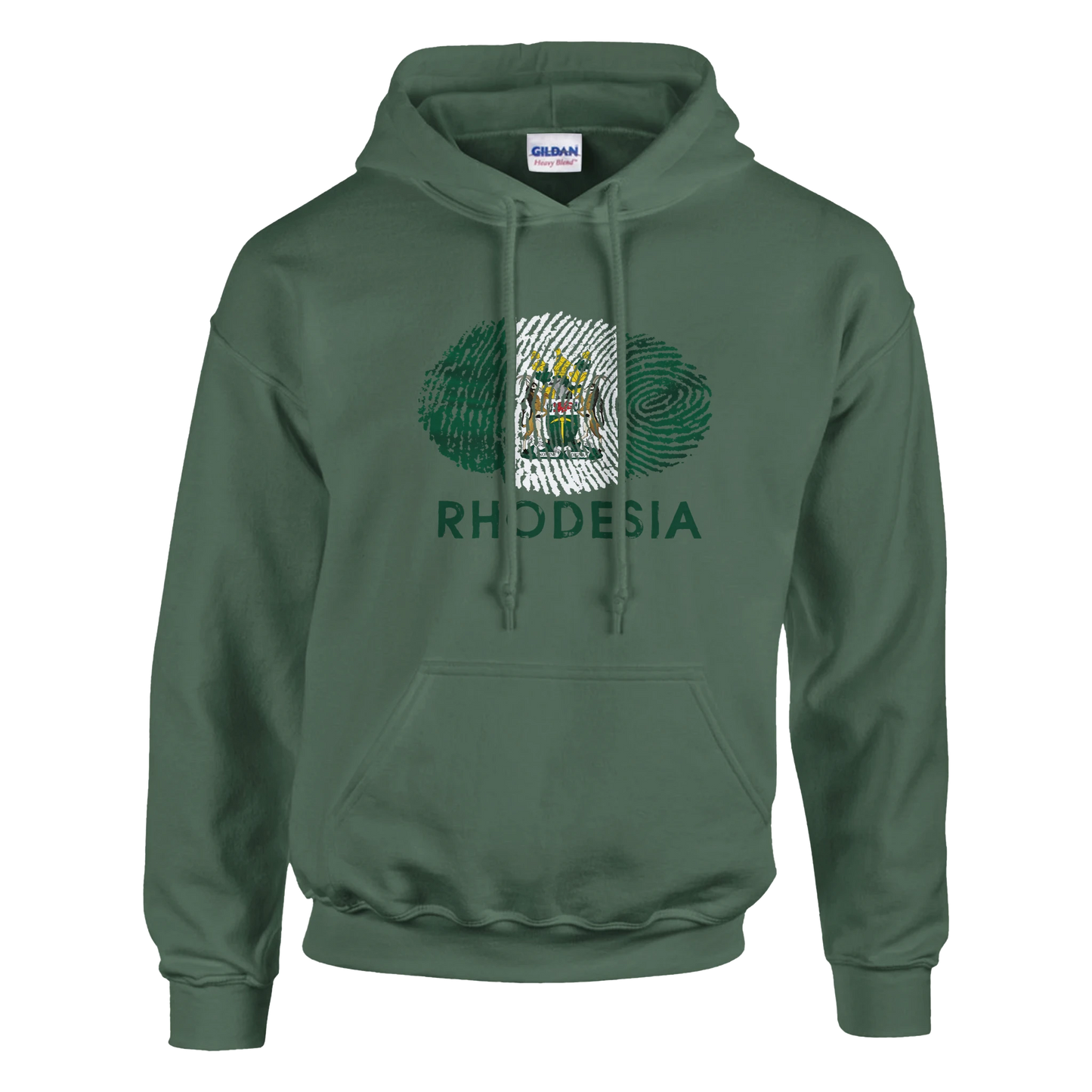 Rhodesian Flag Fingerprint Hoodie Military Green