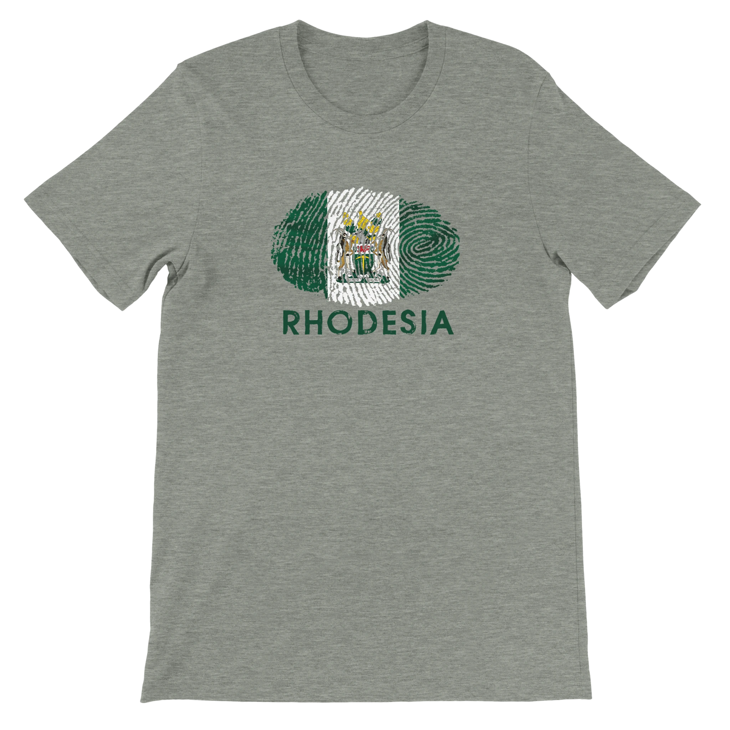 Rhodesian Flag Fingerprint T-shirt Athletic Heather